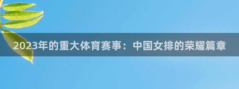 2023年的重大体育赛事：中国女排的荣耀篇章