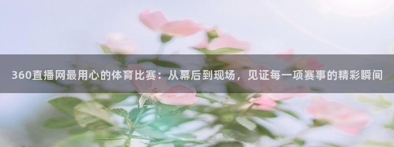 360直播网最用心的体育比赛：从幕后到现场，见证每一项赛事的精彩瞬间
