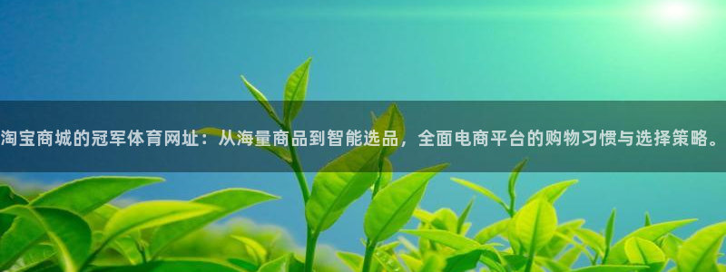 淘宝商城的冠军体育网址：从海量商品到智能选品，全面电商平台的购物习惯与选择策略。
